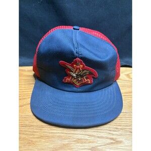 Vtg Anheuser-Busch Hat Cap Mens Blue Classic Beer Snapback Trucker USA Budweiser